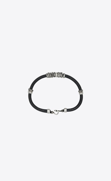 Multi-loop bracelet in crinkled leather